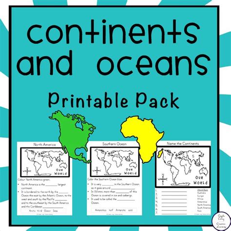 7 continents and 5 oceans worksheet pdf